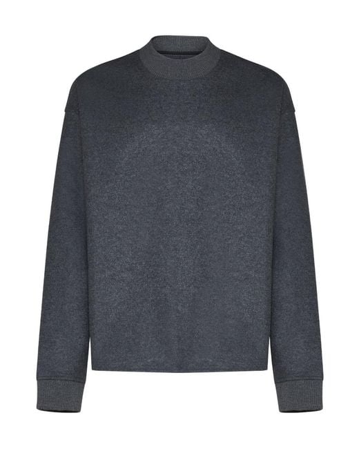 Jil Sander Blue Mock Neck Knitted Jumper for men