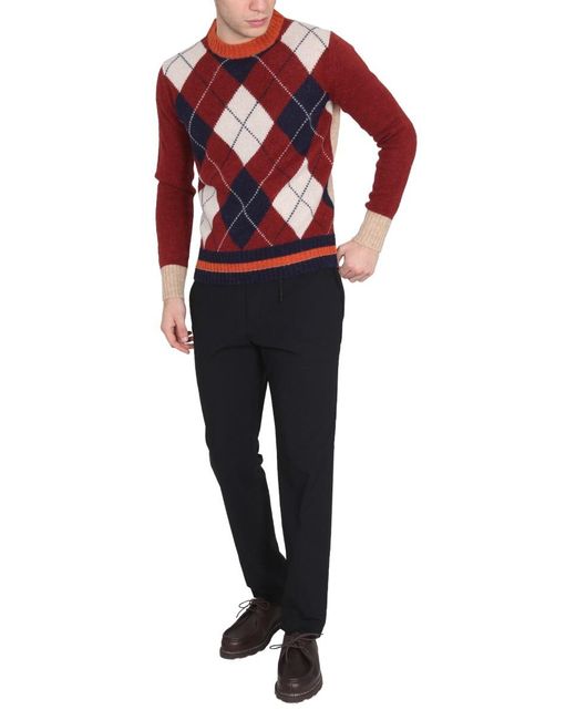 Department 5 Blue Casual Pants With Belt Loops for men