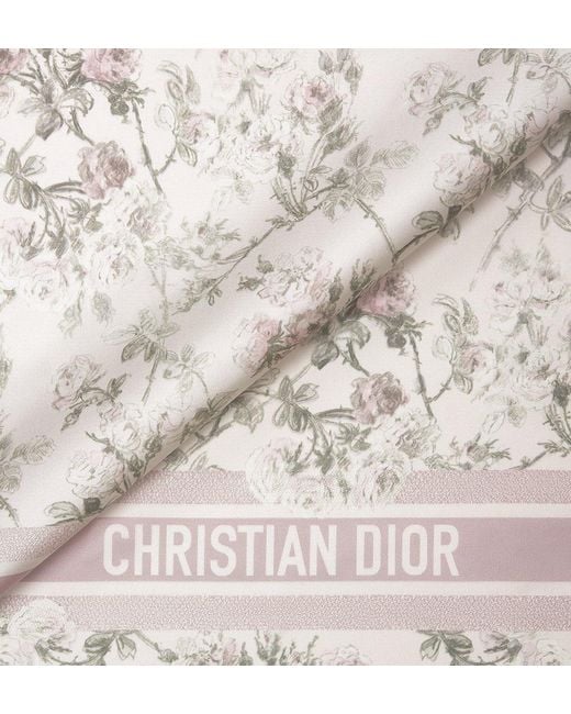 Dior White Rosier De 90 Square Scarf