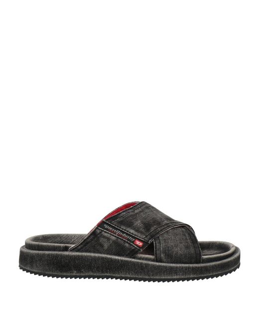 DIESEL Black Cowboy Minimalist Sandals