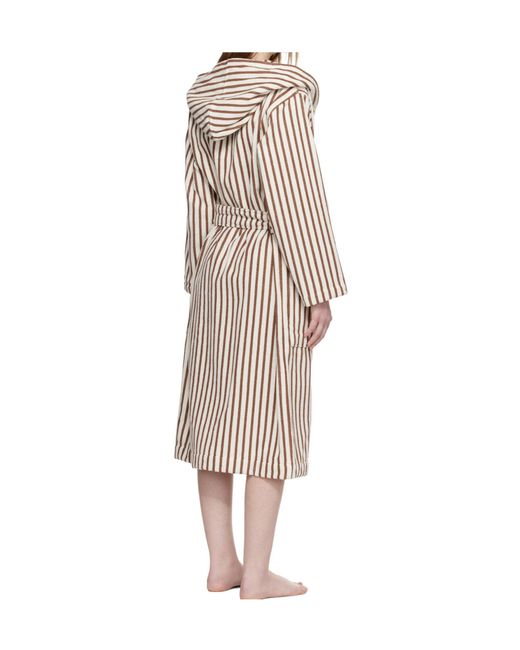 Tekla Natural Striped Pajamas With Lace-Up for men