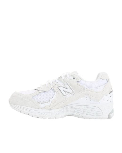New Balance White 2002R Lace-Up Sneakers for men