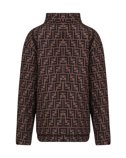 Fendi White Ff-Print Reversible Padded Jacket
