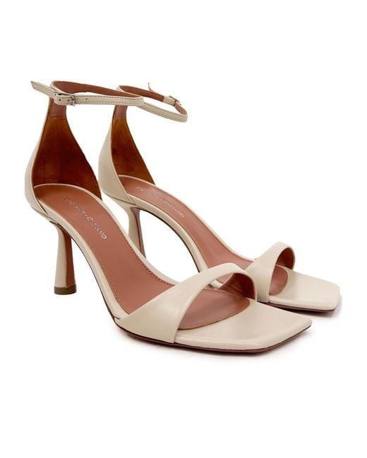 Giuliano Galiano White Lina Ankle Strap Sandals
