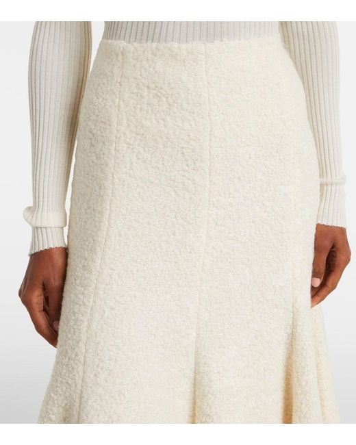 Gabriela Hearst White Amy Cashmere And Wool-Blend Midi Skirt