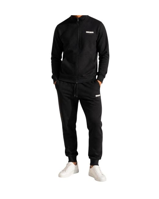 EA7 Black Logo Turtleneck Tracksuit for men