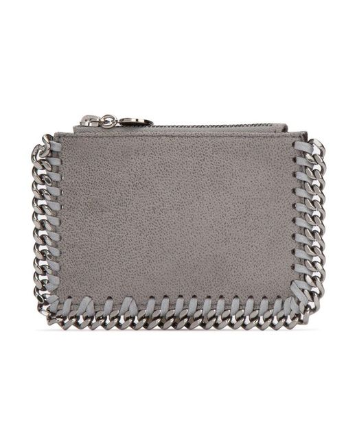 Stella McCartney Gray Falabella Zipped Chained Card Holder