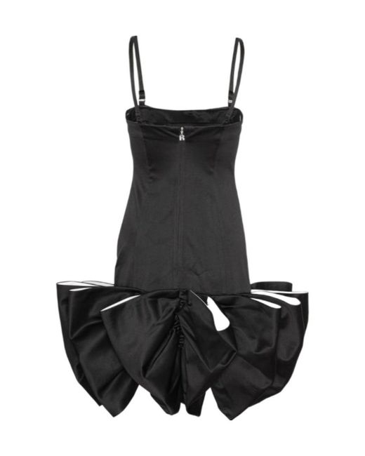 ROTATE BIRGER CHRISTENSEN Black Flared Sleeveless Mini Dress