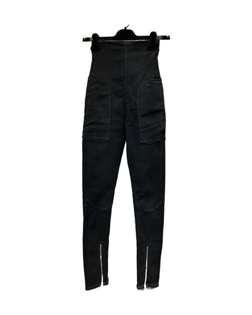 Rick Owens Black Zipper Trousers Leg Denim Trousers