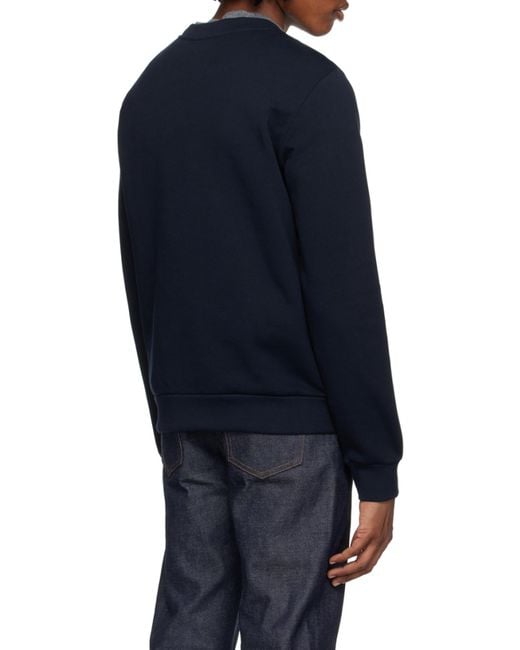 A.P.C. Blue Logo Embroidered Crewneck Sweatshirt for men
