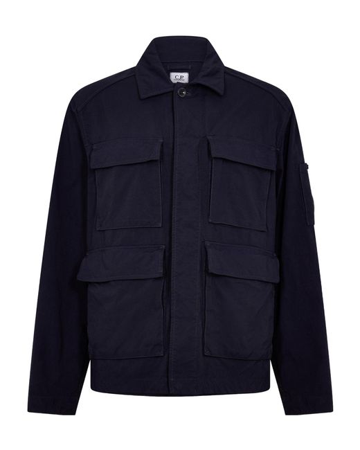 C P Company Blue Twill Field Jacket for men