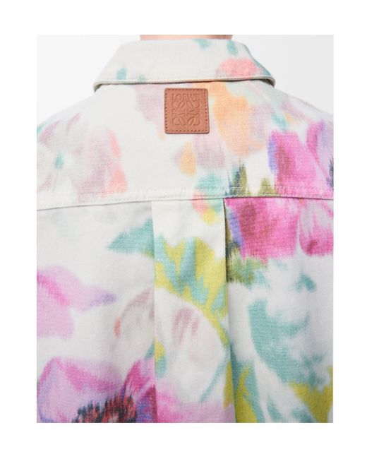 Loewe White Floral Printed Long-Sleeved Shirt
