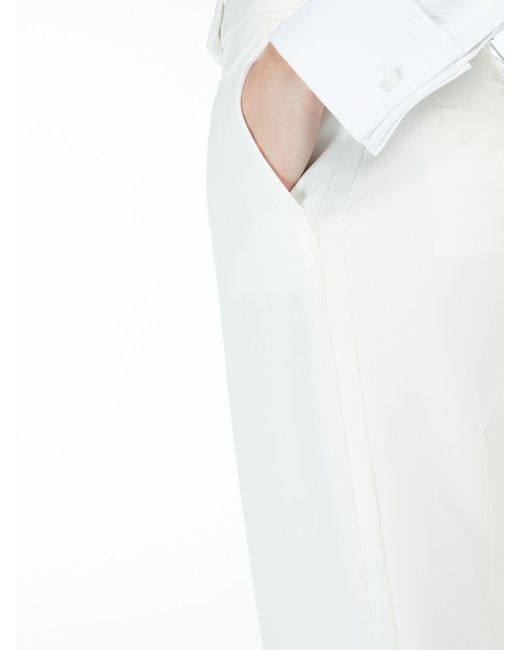 Max Mara White Pianoforte Straight Leg Cropped Trousers