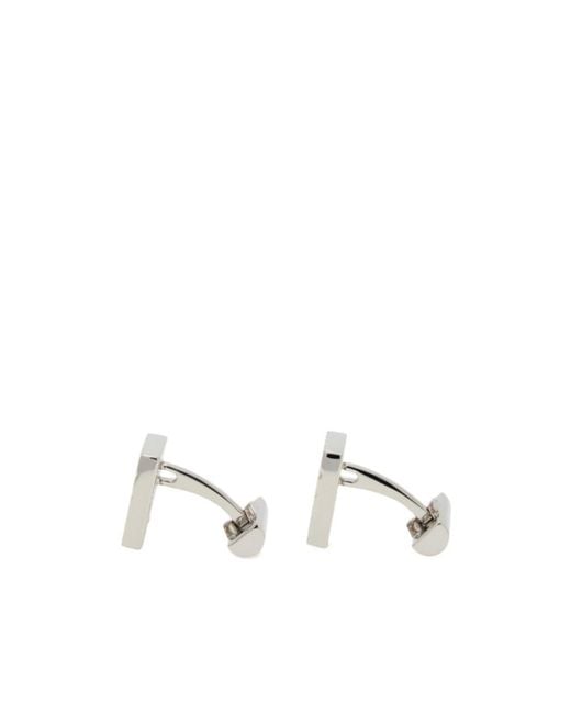Ferragamo White Gancini Square Cufflinks for men