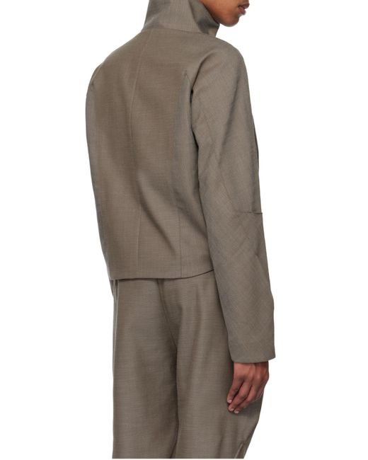 Kiko Kostadinov Brown Ruched-Detailing Jacket for men