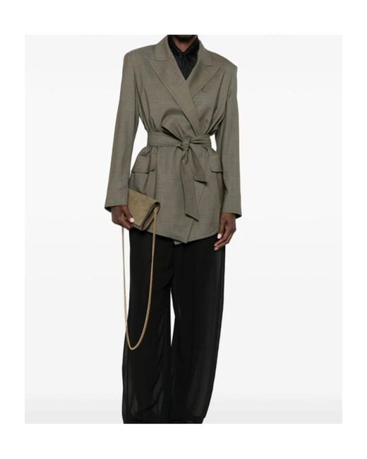 Max Mara Green Collared Long-Sleeved Casual Jacket