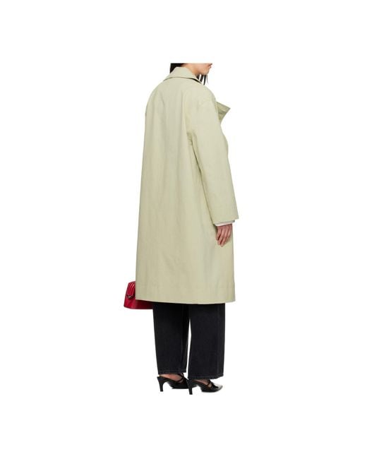 Loulou de Saison Green Long-Sleeved Button-Down Trench Coat