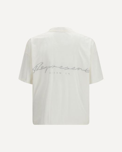 Represent White Graphic Oversized T-Shirt for men