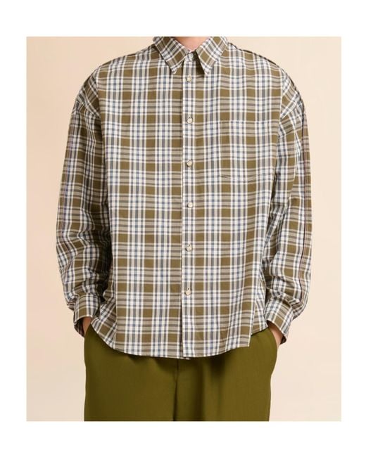 Marni Multicolor Compact Cotton Shirt With Checked Pattern for men