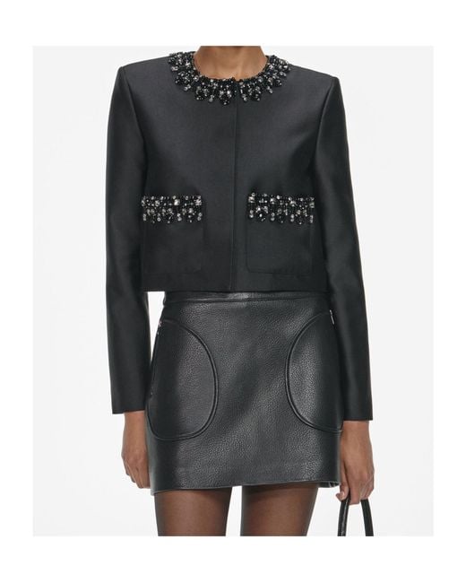 Self-Portrait Black Embellished Trim Jacket