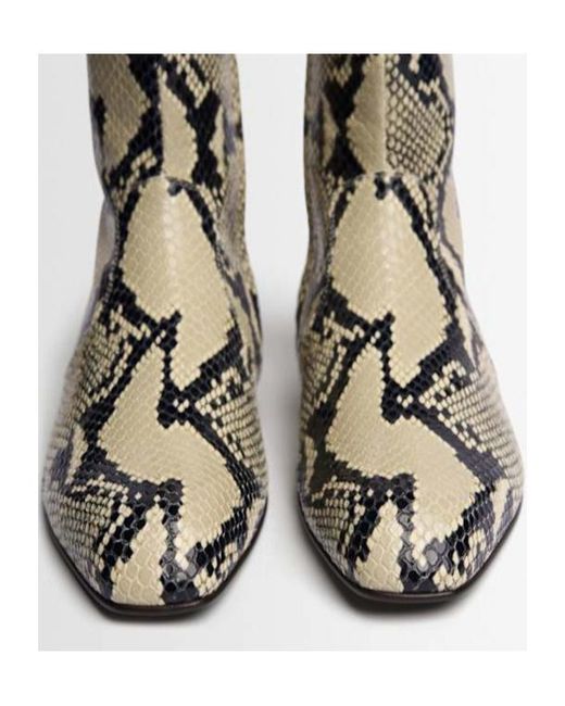 Khaite Brown Colt Python Print Ankle Boots