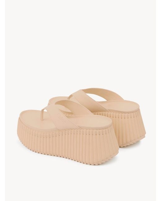 Chloé Pink Nama Wedge Slide