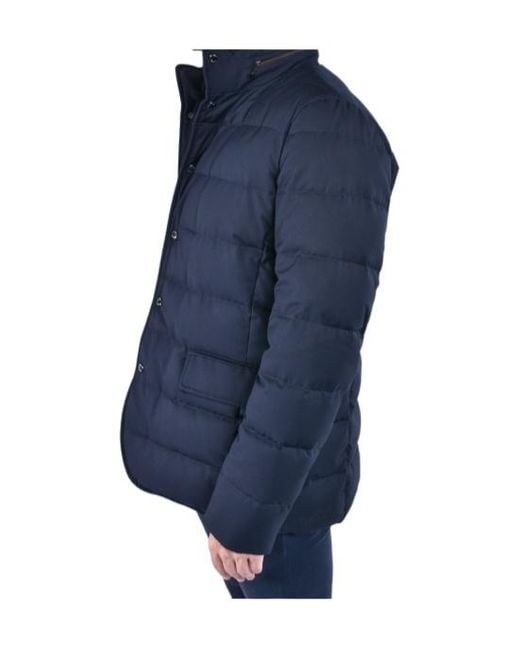 Moorer Blue Quilted Long-Sleeved Casual Jacket for men