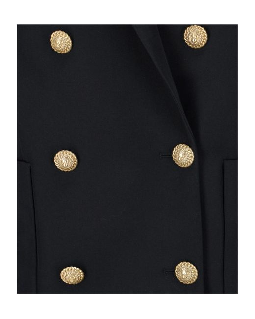 Balmain Blue Double-Breasted Tailored Blazer