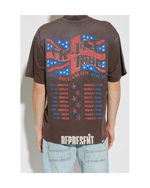 Represent Multicolor Dream On Tour Graphic T-Shirt for men