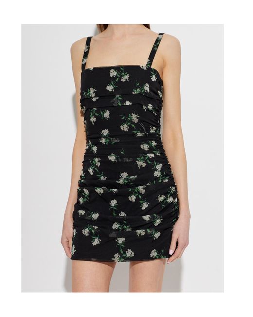 Dolce & Gabbana Black Floral Motif Mini Dress
