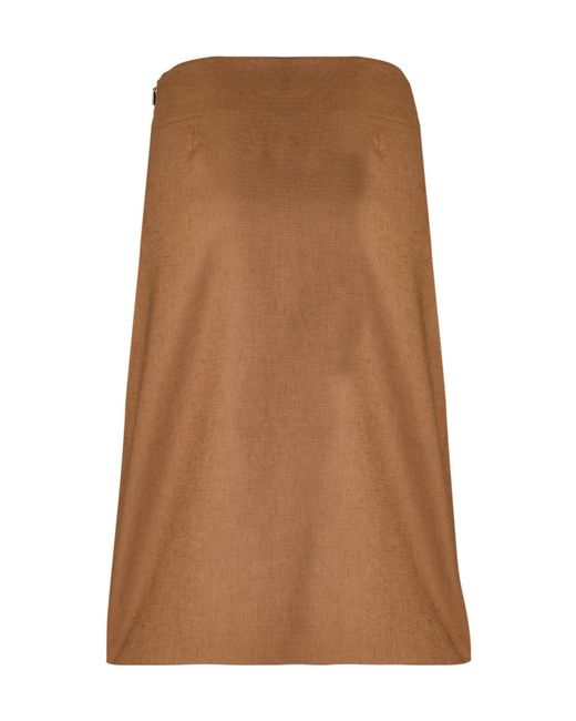 Fendi Brown Linen Midi Dress