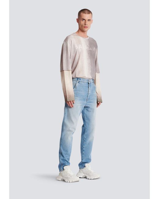 Balmain Blue Straight Cut Jeans for men