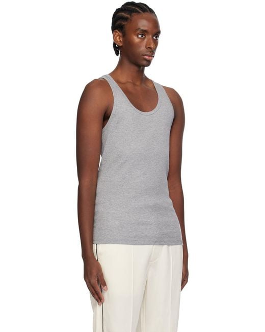 Tom Ford Gray Ribbed Crewneck Tank Top for men