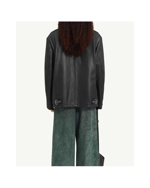 MM6 by Maison Margiela Black Leather Jacket