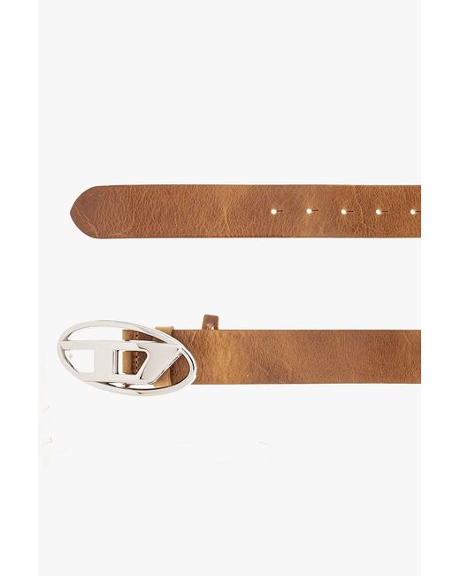 DIESEL White Logo-Buckle Belt for men