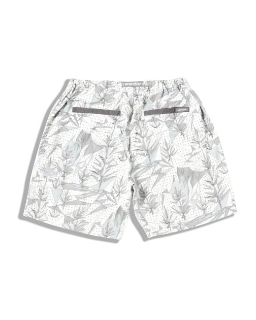 And Wander White Graphic-Print Shorts for men