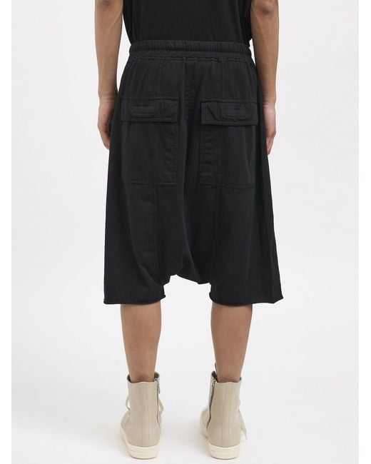 Rick Owens Gray Drawstring Wide-Leg Shorts for men