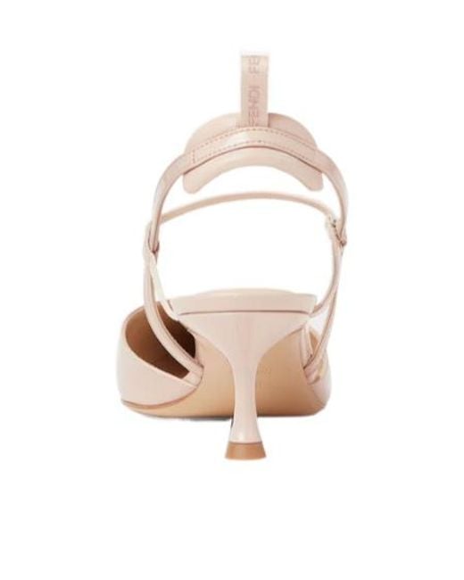 Fendi Pink Very Colibri Nude Patent Leather Medium-Heeled Slingbacks