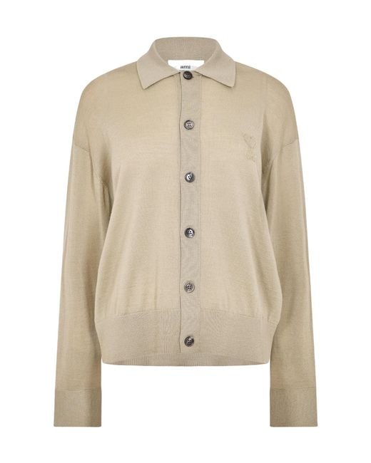 AMI Natural Solid Color Fashion Knitted Top