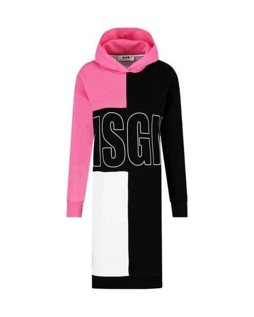 MSGM Pink Spliced Logo Sweater