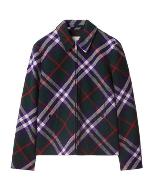 Burberry Multicolor Check Wool Jacket for men
