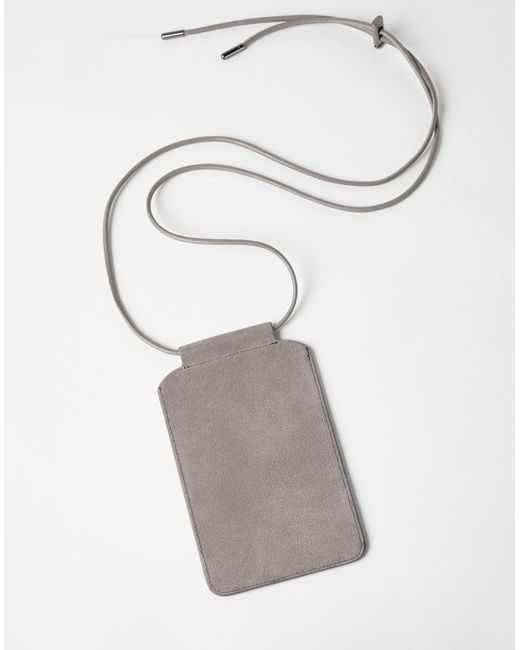 Brunello Cucinelli Gray Shoulder Passport Holder