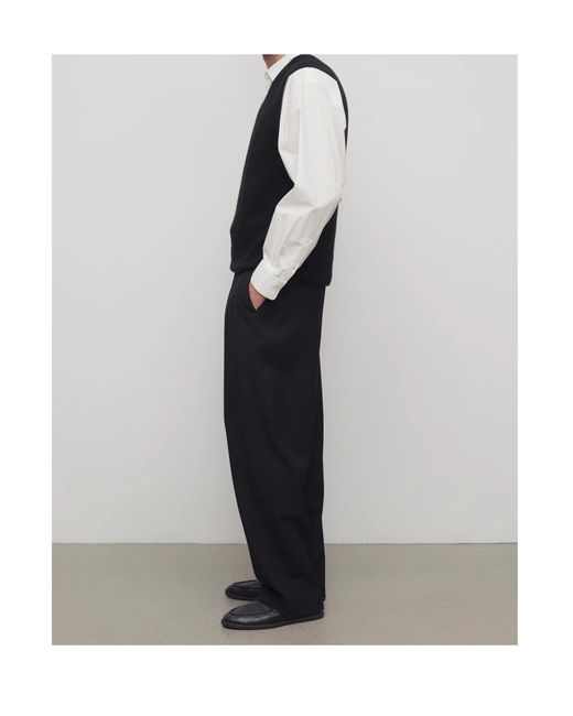The Row Black Corley Pleated Trousers for men
