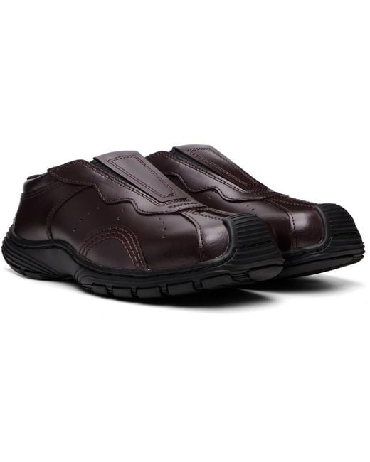Dr. Martens Brown Aurix Satin Leather Mules for men