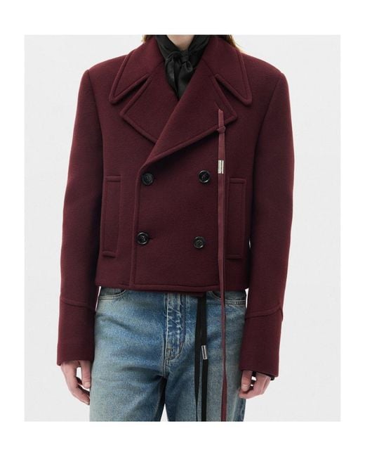 Ann Demeulemeester Red Dalmar Double-Breasted Jacket for men
