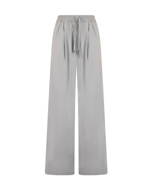 Herno Gray Drawstring Wide-Leg Trousers