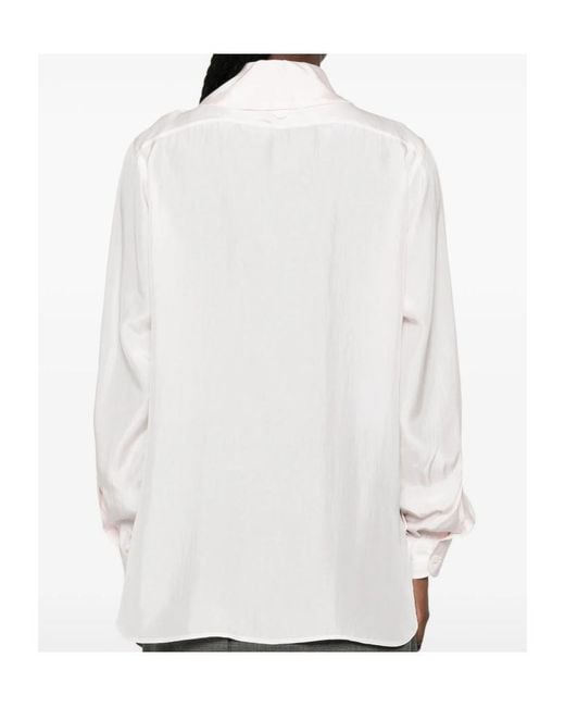 Prada White Collared Long-Sleeved Shirt