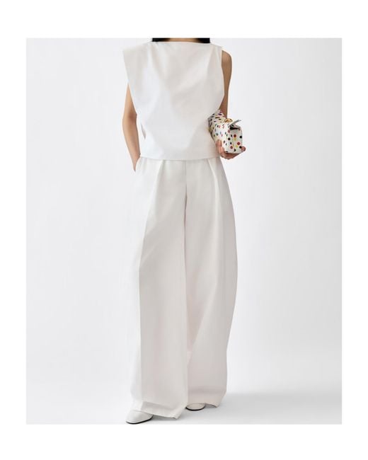 Jacquemus White Pleated Top