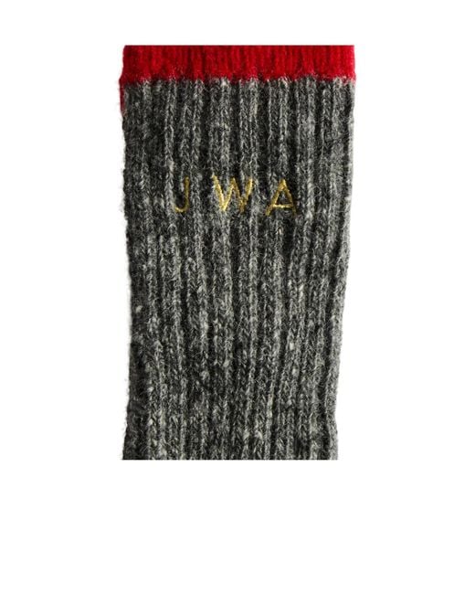 J.W. Anderson Gray Initials Ribbed Socks for men