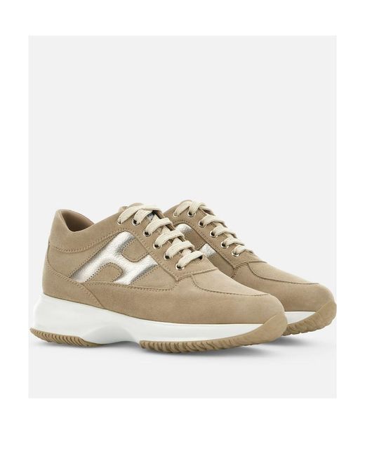 Hogan Natural Interactive Lace-Up Sneakers
